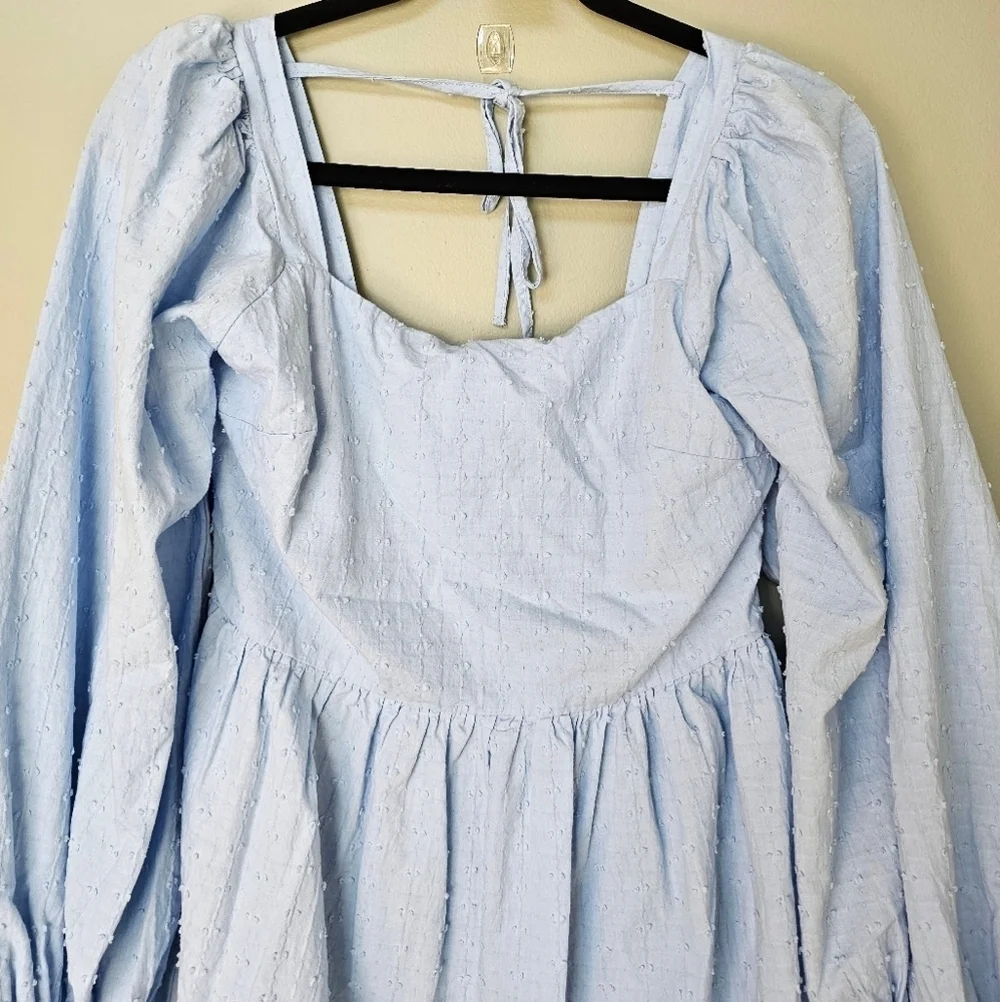 Girl & The Sun Kelsia Mini Dress in Light Blue, Size Small NWOT - Picture 10 of 10